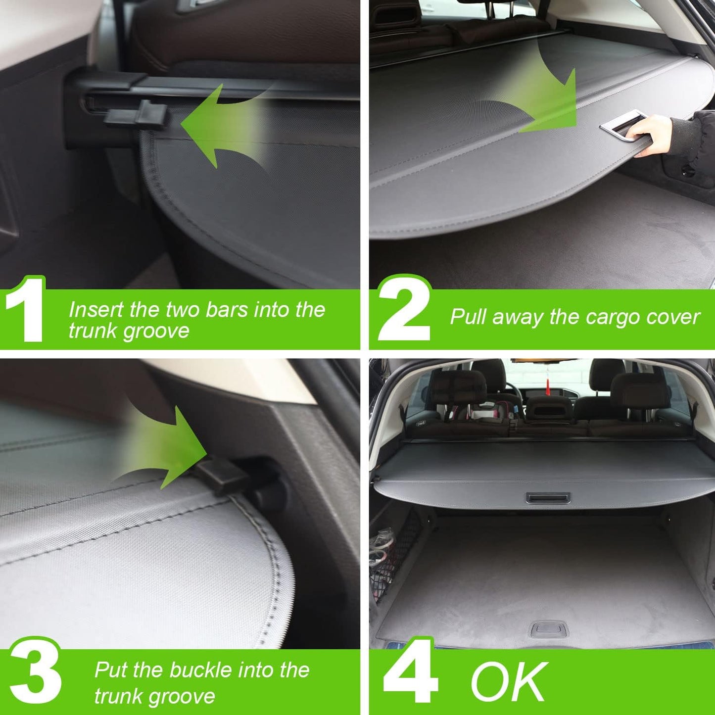 Cargo Cover for Jeep Patriot Compass 2007-2010 2011-2016 Rear Trunk Cover Trunk Security Cover Shielding Shade Car Accessory