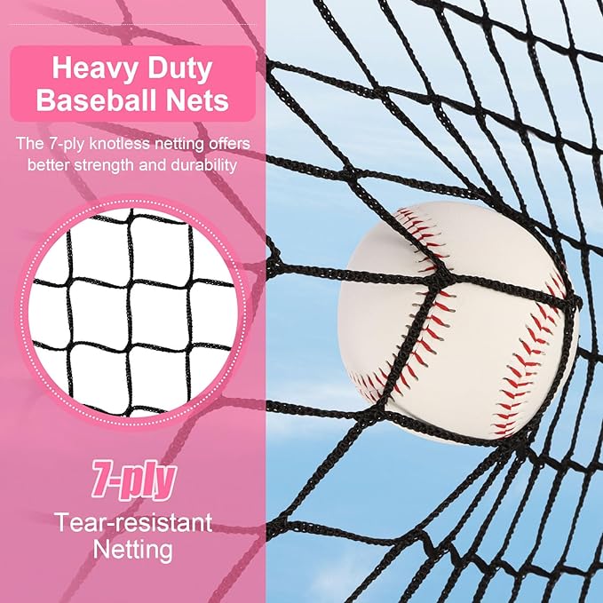 6'X6' Baseball Softball Practice Net,Pitching Net,Batting Net,with Bonus Strike Zone,Target and Bow Frame,for Hitting,Pitching,Catching