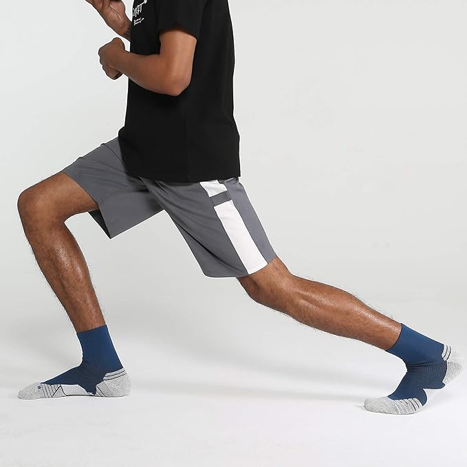 WANDER Men's Athletic Ankle Socks 6-7 Pairs Sports Moisture-wicking Running Basketball Cycling Socks 6-9/10-12/12-14