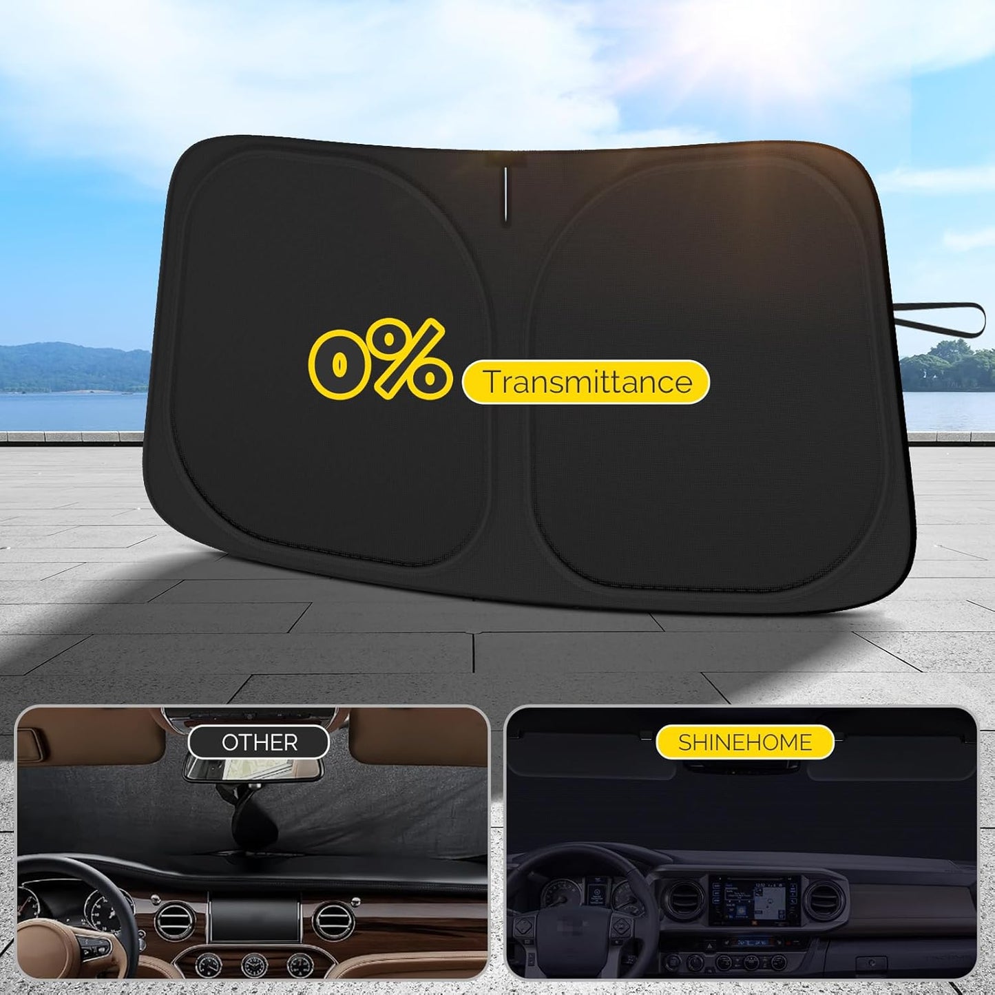 Car Windshield Sun Shade Compatible with 2014-2024 2025 Jeep Grand Cherokee Accessories Foldable Front Window Sunshade Custom Windshield Sun Visor