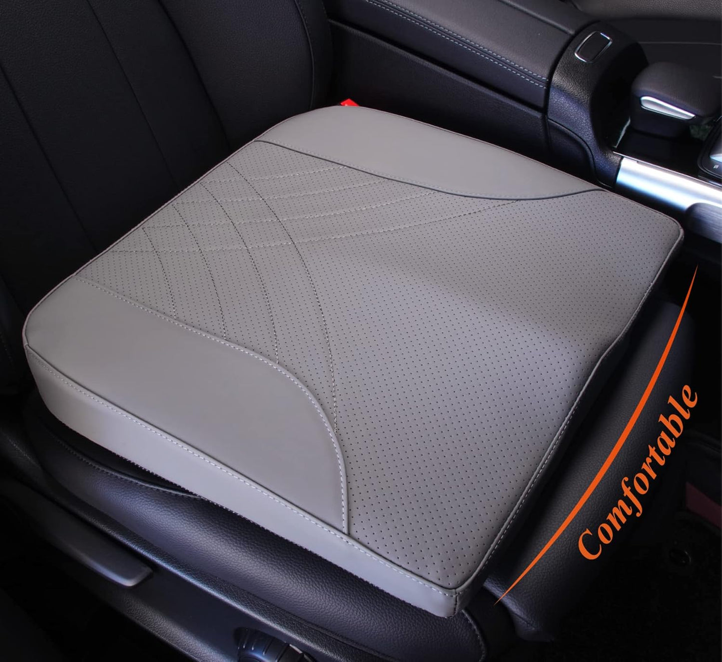 kingphenix Premium Car Seat Cushion, Memory Foam Driver Seat Cushion to Improve Driving View- Coccyx & Lower Back Pain Relief- Seat Cushion for Car, Truck, Office Chair (Gray)