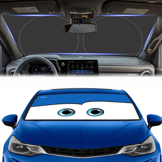 Gven Windshield Sun Shade 2025 Windshield Cover Sun Visor Automotive Interior Sun Protection Front Window Car Eyes Protector Blocks UV Rays Keep Your Vehicle Cool (Blue,L)