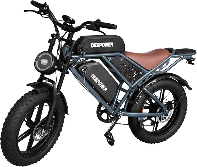 DEEPOWER Electric Bike for Adults,1500W/3500W Peak Motor 30MPH 35-180 Miles Electric Dirt Bike,Dual Suspension Ebikes for Adults, 20" Fat Tire E Bike with 624-2880Wh Battery,UL 2849 Tested
