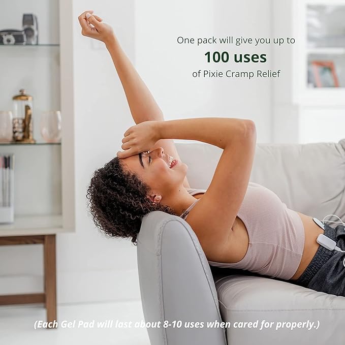 Pixie Pulse Replacement Pads - Replacement Gel Pads for Menstrual Cramps Unit - Pack of 20 (10 Pairs)