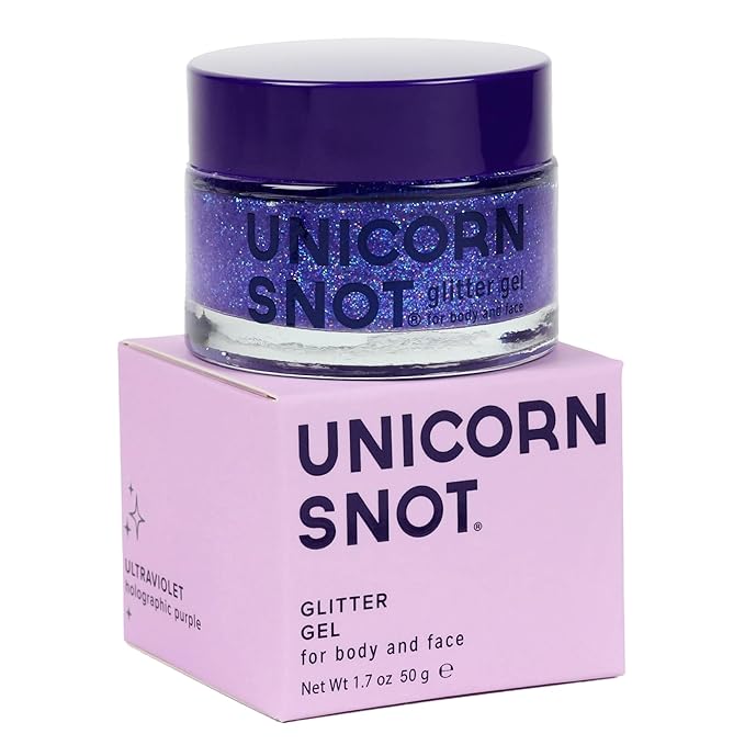 Unicorn Snot Face & Body Glitter - Cosmetic-Grade Holographic Glitter Gel - Makeup for Festivals, Raves, Anime Cosplay - Safe for Face, Easy Application & Removal, 1.7oz Purple (Ultraviolet)