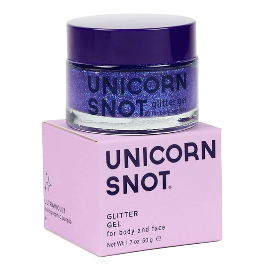 Unicorn Snot Face & Body Glitter - Cosmetic-Grade Holographic Glitter Gel - Makeup for Festivals, Raves, Anime Cosplay - Safe for Face, Easy Application & Removal, 1.7oz Purple (Ultraviolet)