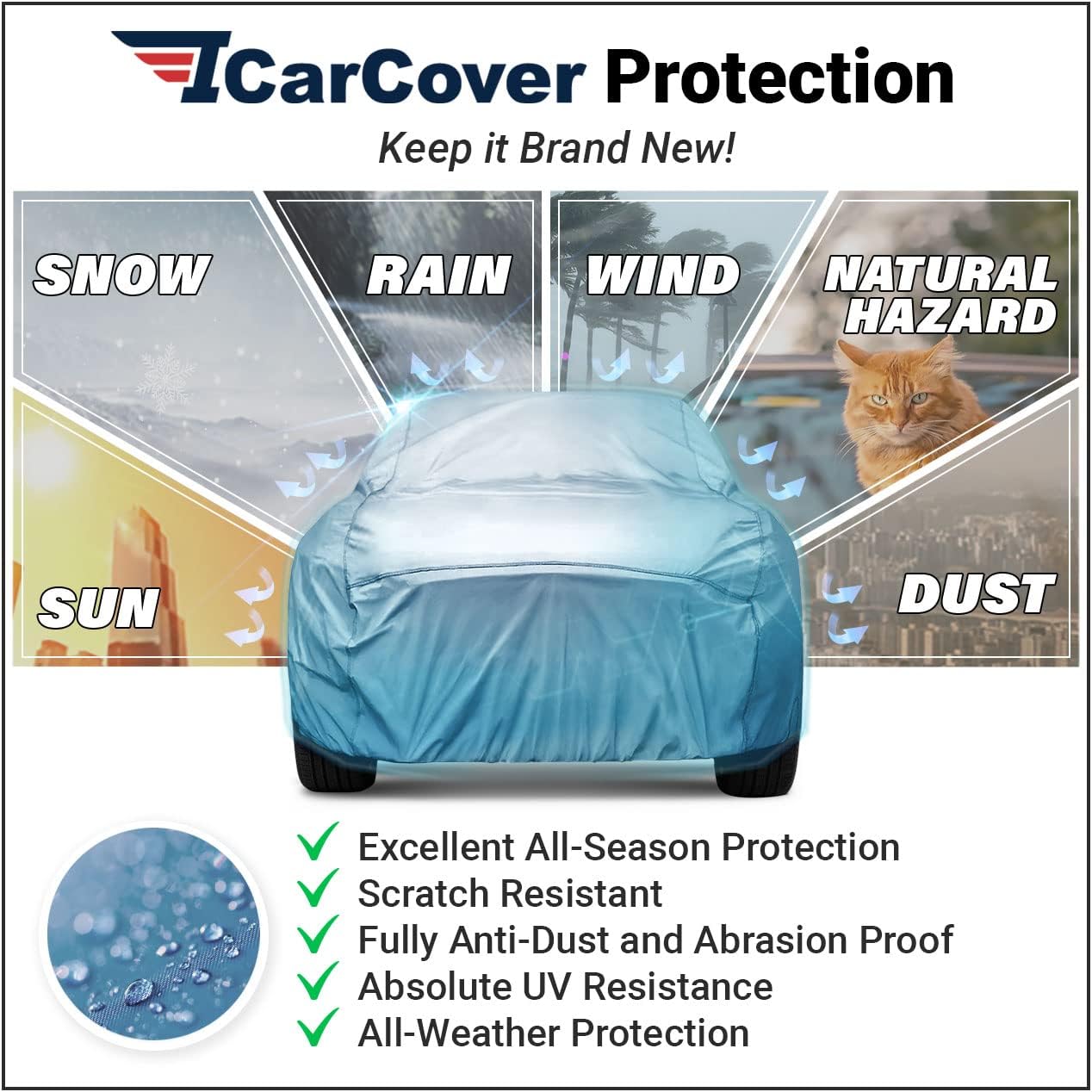 iCarCover Premium Car Cover for 1940-1948 Pontiac Torpedo Heavy Duty Waterproof All-Weather Automobiles Custom Fit Indoor Outdoor UV Snow Protection Covers with Straps and Bag