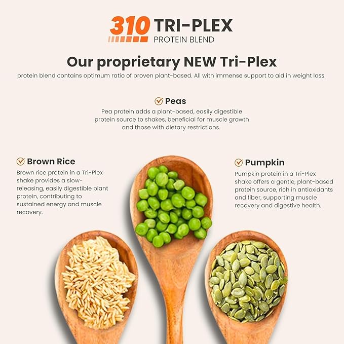 310 Nutrition All-In-One Meal Replacement Shake Powder - Plant-Based Protein Smoothie Blend w/High Fiber, Probiotics & Adaptogens - Low Carb, Vegan, Keto & Paleo Friendly - Tropical Coconut - 14 Srv