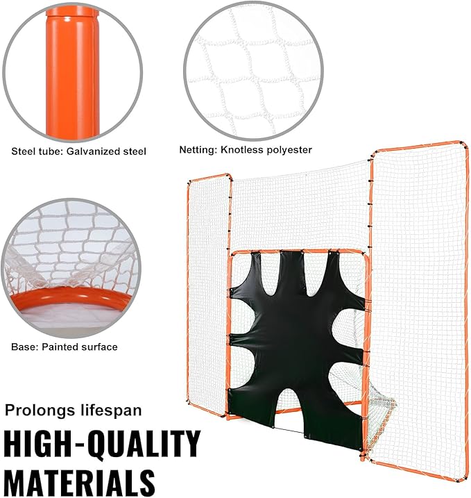 VEVOR Portable Lacrosse Goal - Complete Training Accessory Set with Extended Coverage for Youth and Adults