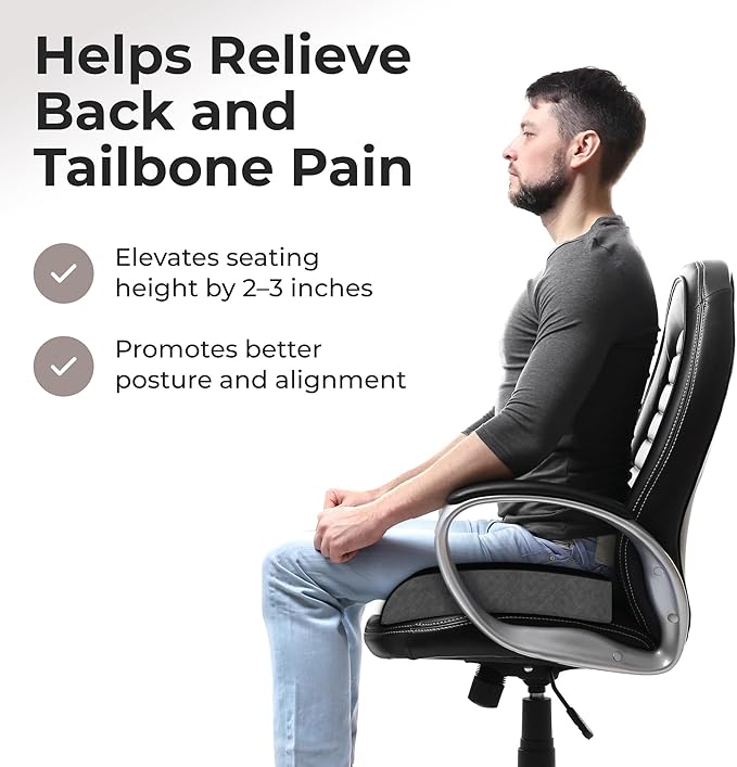 Kölbs Extra Large Seat Cushion, Stylish Plush Velvet Cover, X-Large Memory Foam for Office Chair, Floor Pillow, Cushion Back Pain Coccyx Pain Relief, Carry Handle (Extra Large)