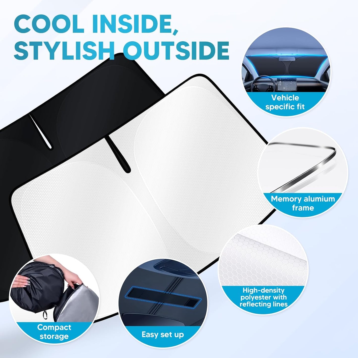 Cartist Windshield Sun Shade Fits for Mazda CX-90 & CX90 PHEV 2024 2025 2026 Foldable Car Front Window Sunshade for CX-90 Accessories Sun Visor