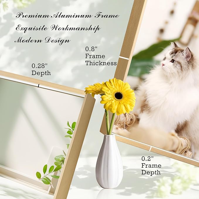 24x40 Inch Brass Bathroom Mirror for Wall, Aluminum Frame Rectangle Rectangular Vanity Mirror, Modern Large for Bedroom, Living Room, Horizontal or Vertical