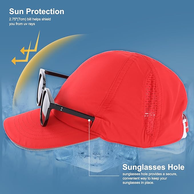 Connectyle Mens Womens Quick Dry Performance Running Cap Lightweight Reflective Sports Hat UPF 50+ Outdoor Athletic Sun Cap