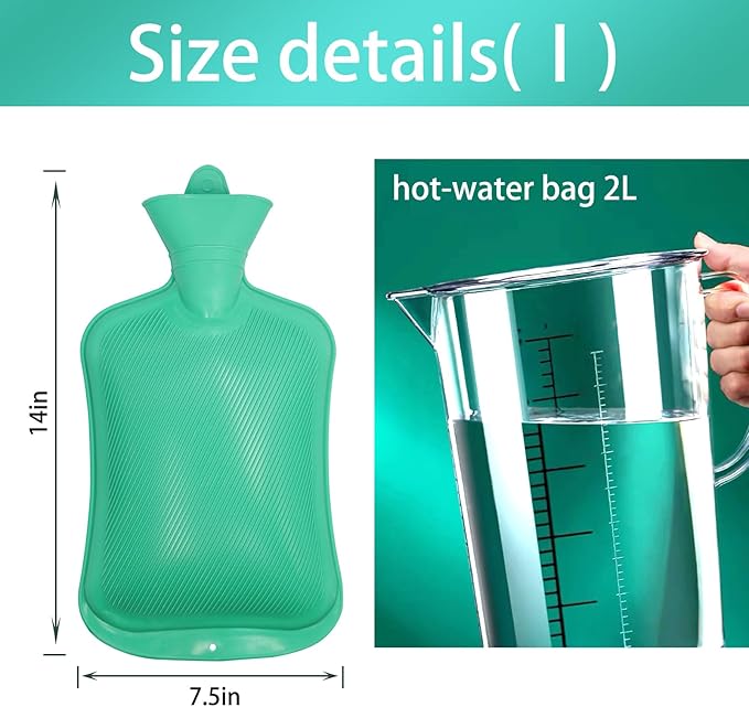 Coffee Enema Bag Kit, Douche Bag Combination Kit for Men and Women 5ft PVC Hose, 2L Capacity Water Colon Detox Cleanse Kit (Green, 2L)