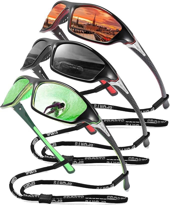 FAGUMA Sports Polarized Sunglasses For Men Cycling Driving Fishing UV400 Protection