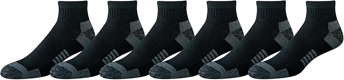 Amazon Essentials Men's Athletic Ankle Socks, Breathable, Cotton Blend, Cushioned, 6 Pairs