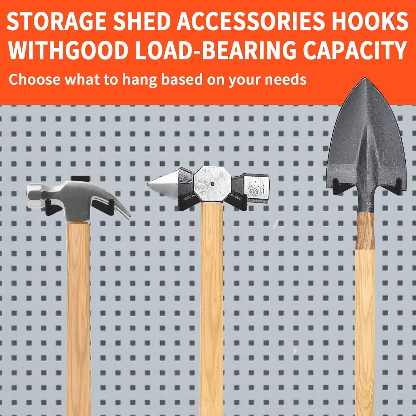 6Pcs Tool Hooks for Storage, ABS Shed Hooks Wall Shed Hanger Garage Organization Storage Accessories for Hanging Shovels Rakes Scissors Power Tools