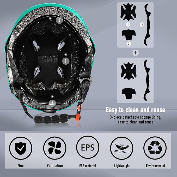 Skateboard Helmet for Adults - Adjustable Certified Safety Adults Helmet for Skateboarding Bike Bicycle Scooter Cycling Skate Skating Multisport Helmets for Women Men Boys Girls Kids Youth