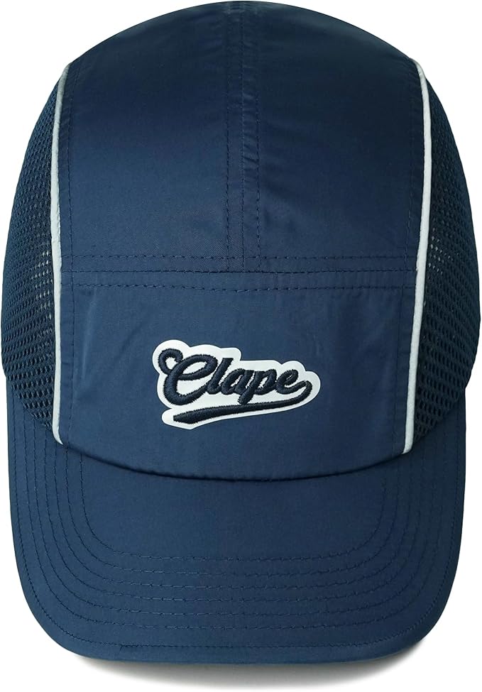 CLAPE Quick Dry 5 Panel Hat for Men, Breathable Mesh Short Brim Baseball Cap, Reflective Ajustable Outdoor Sport Running Hat