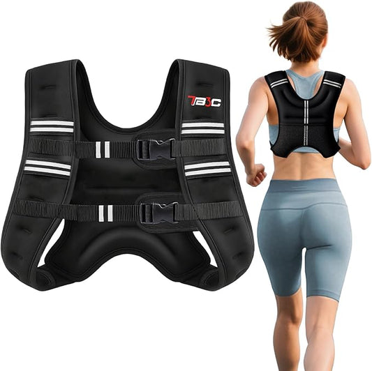 Weighted Vest Woman, 6/8/12/16/20/25/30LB Weight Vest for Women Men, Walking Jogging Workout, Running Vest with Reflective Stripe for Fitness Weight Loss Strength Training