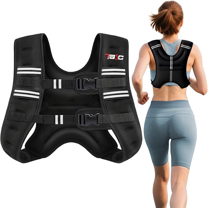 Weighted Vest Woman, 6/8/12/16/20/25/30LB Weight Vest for Women Men, Walking Jogging Workout, Running Vest with Reflective Stripe for Fitness Weight Loss Strength Training