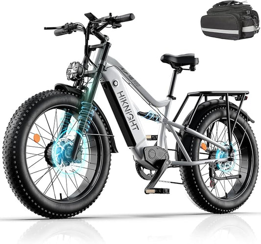 Electric Bike for Adult, 52V 20Ah Peak 3000W Dual Motor 26" Fat Tire Ebike, Max 38Mph & 35-90 Miles Full Suspension, Mountain E Bicycle for Men