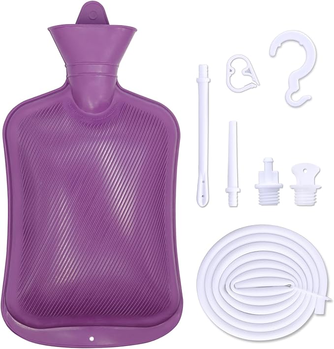 Coffee Enema Bag Kit, Douche Bag Combination Kit for Men and Women 5ft PVC Hose, 2L Capacity Water Colon Detox Cleanse Kit