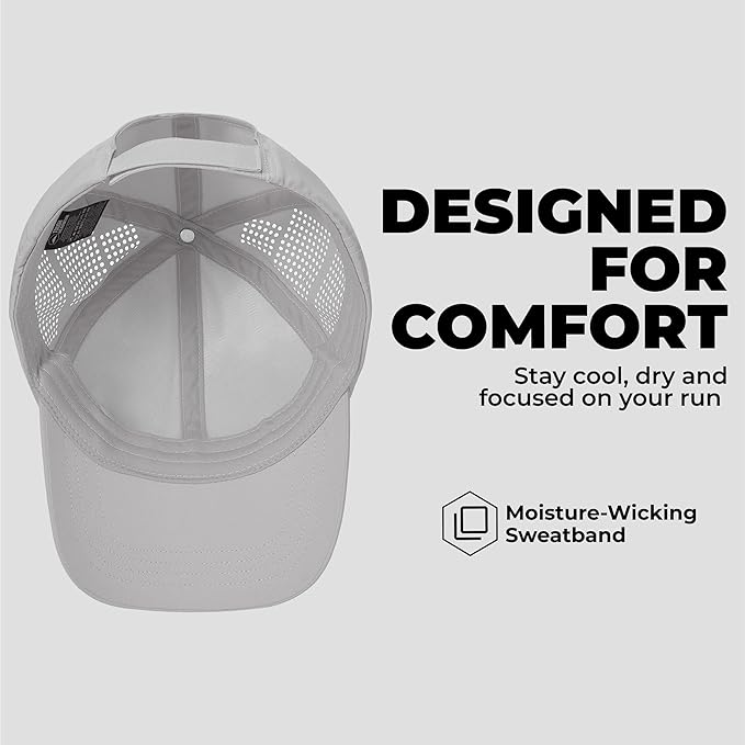 Tough Headwear Baseball Running Cap - Lightweight Quick-Drying Athletic Hat for Men & Women - Sweat-Wicking