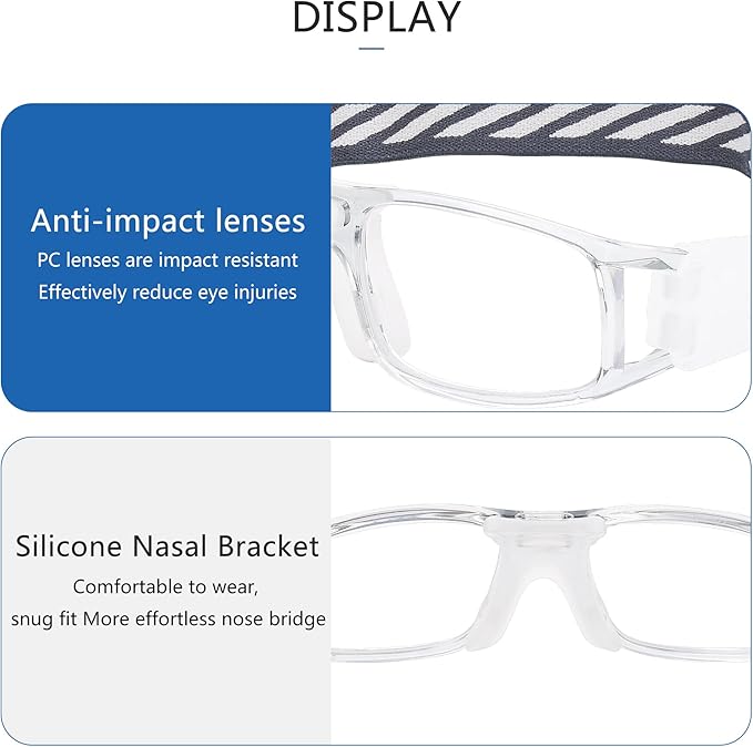 Men Basketball Glasses.Soccer Football Sport Protective Eyewear Safety Goggles,Sports Glasses For Replaceable Lens