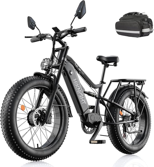 Electric Bike for Adult, 52V 20Ah Peak 3000W Dual Motor 26" Fat Tire Ebike, Max 38Mph & 35-90 Miles Full Suspension, Mountain E Bicycle for Men