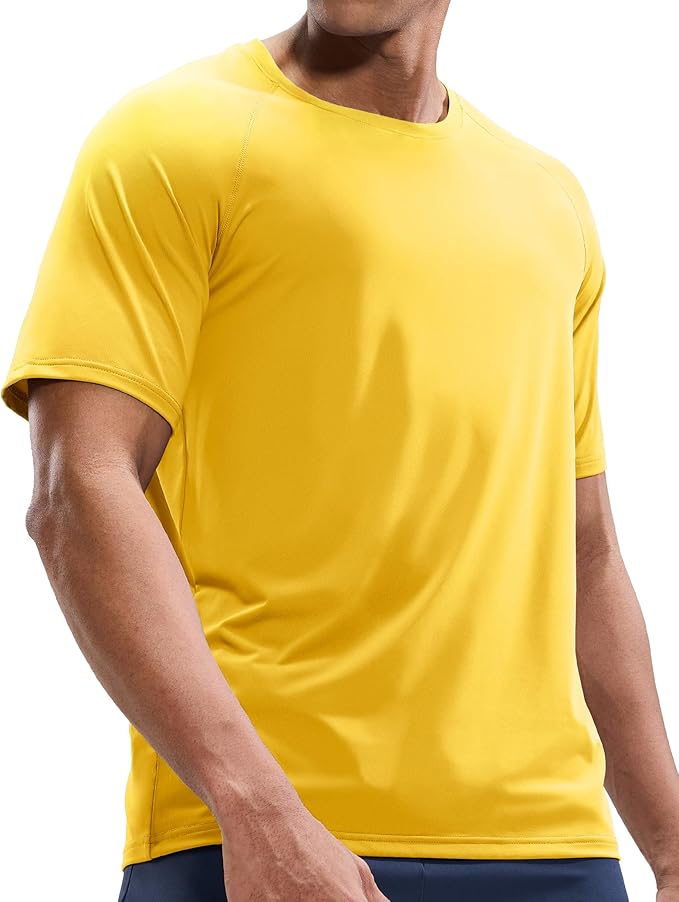 MIER Men's Dry Fit Workout T-Shirts Athletic Running Tee Short Sleeve Crew Neck Gym Tops, Polyester, Moisture Wicking