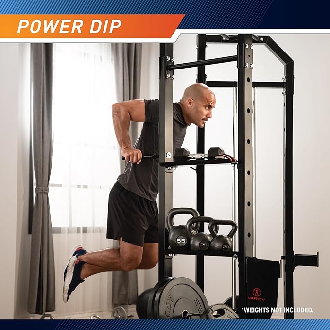 Marcy Strength Training Home Gym Cage with Pulley System for Weightlifting, Bodybuilding, Full Body Workout Equipment for Home Exercise