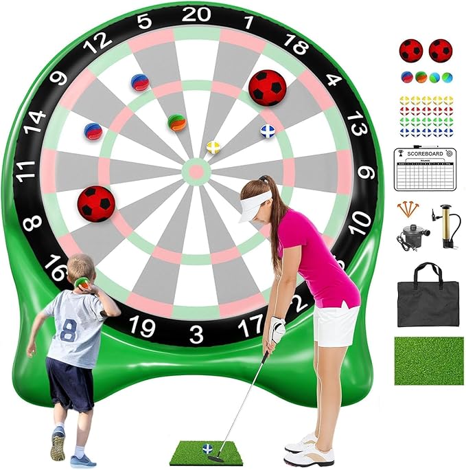 Inflatable Soccer Dart Board, Giant Kick Darts,Indoor Outdoor Lawn Yard Games for Kids Adults Family, Big Jumbo Carnival Games for Party | 6ft Dart Boards with Pump Accessories