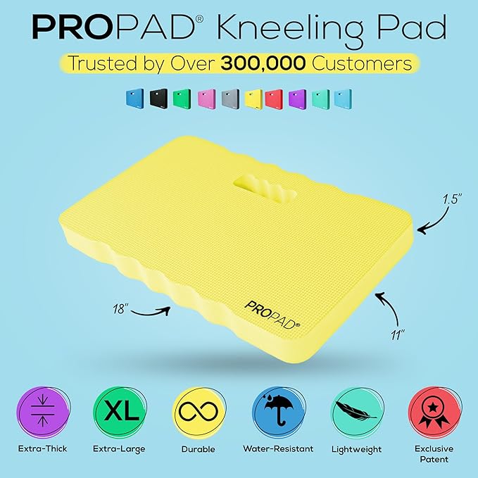 Thick Kneeling Pad, Garden Kneeler for Gardening, Bath Kneeler for Baby Bath, Kneeling Mat for Exercise & Yoga, Knee Pad for Work, Floor Foam Pad, Extra Large (XL) 18 x 11 x 1.5 Inches, Yellow