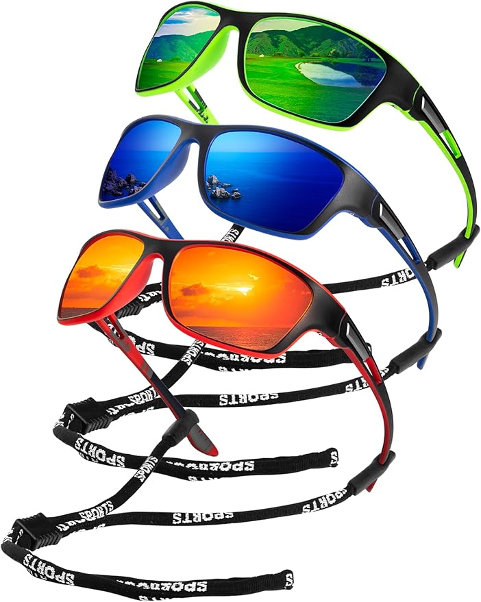 KALIYADI Polarized Sunglasses for Men, Sports Sun Glasses for Driving Cycling Fishing with UV protection