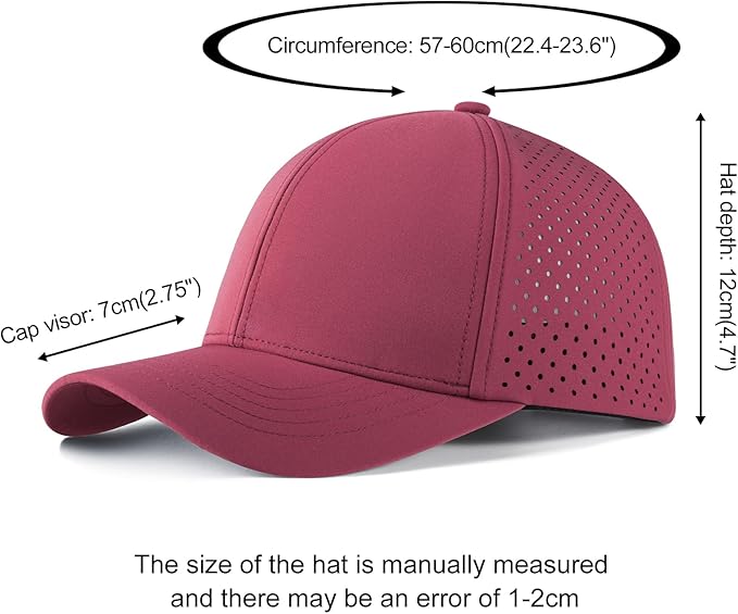 VOBOOM Men Quick Dry Baseball Cap Laser Cut Mesh Ball Curved Brim Snapback Hat