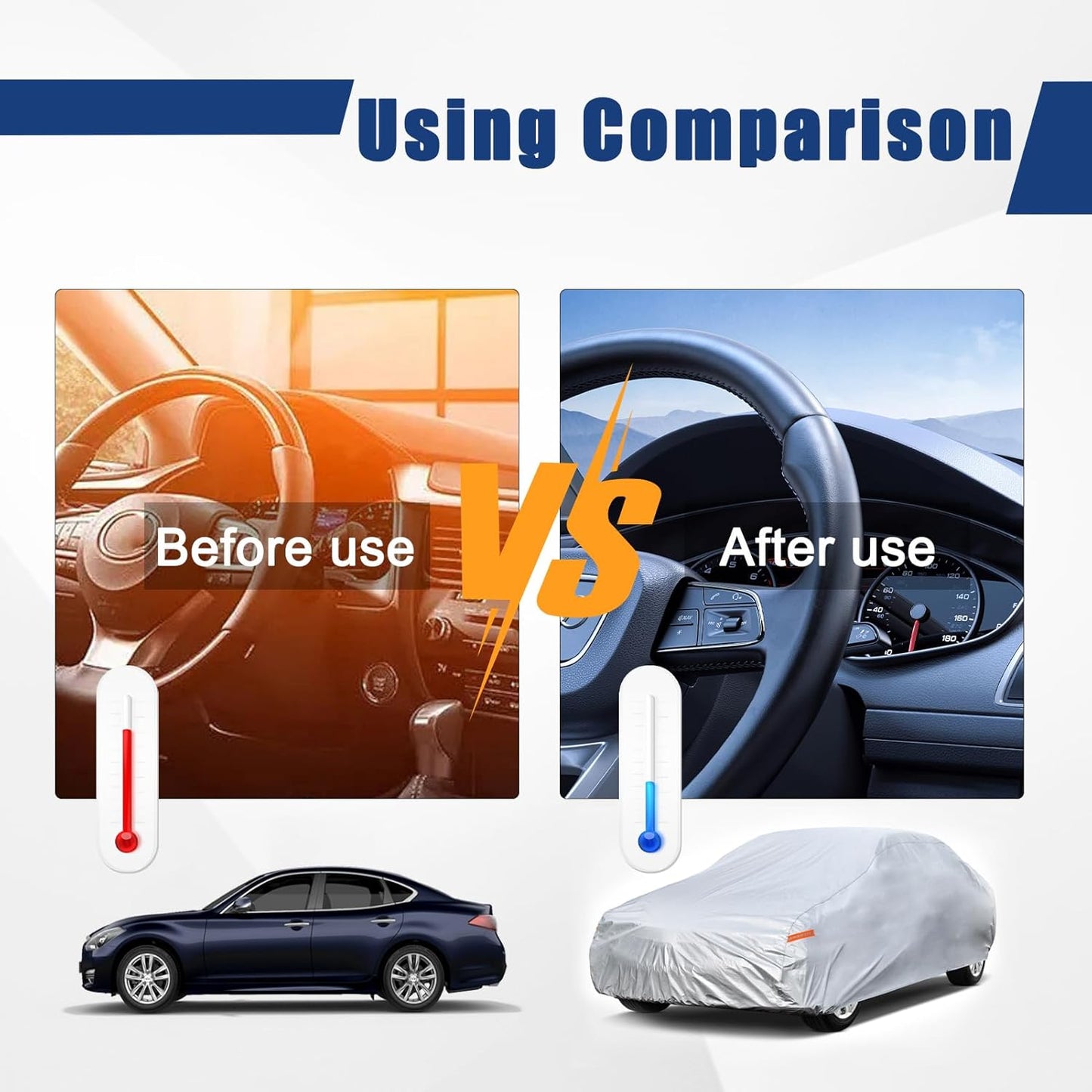 Kayme 6 Layers Car Cover Custom Fit for Audi TT (1998-2025) Waterproof All Weather for Automobiles, Outdoor Full Cover Rain Sun UV Protection.Silver