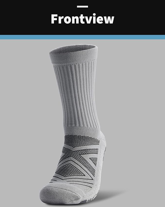 CWVLC Grip Socks Soccer - Cushioned Non-Slip Grippy for Men & Women Athletic - Barre Hospital Sticky Slipper Socks