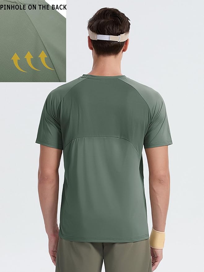 Moisture Wicking Quick Dry Soft Pickleball Workout Hiking Camping Running Shirts for Men Outdoor Sports