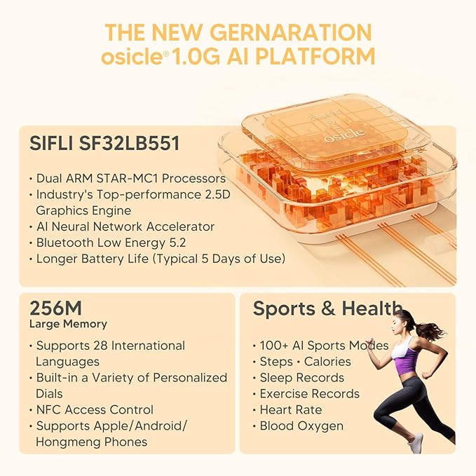 KAVVO Macaron 36mm Round Stylish Watch, 1.106'' AMOLED Retina Screen, Always-on Display, Silicone Magnetic Suction Strap, Female Health Record, Waterproof(Sakura Pink)