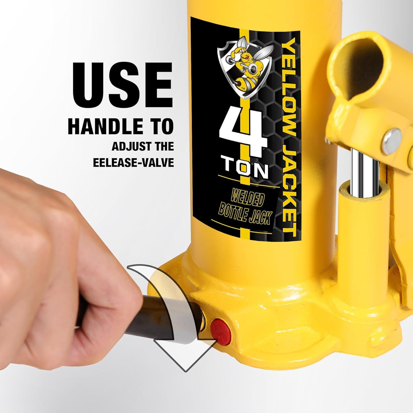 YELLOW JACKET 4 Ton Muti-Directional Welded Bottle Jack(8,000lb) with Carrying Case for Car, SUV, Auto Repair