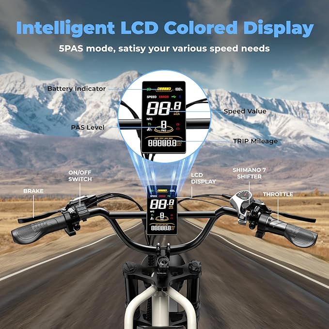 Dual Battery Electric Bike for Adults, 160 Miles Long Range Cargo Ebike with 48V 60AH Removable 2880WH Battery, 1450W Peak Motor 34MPH Electric Bicycle, 20" x 4" Fat Tire Hydraulic Brakes E Bike