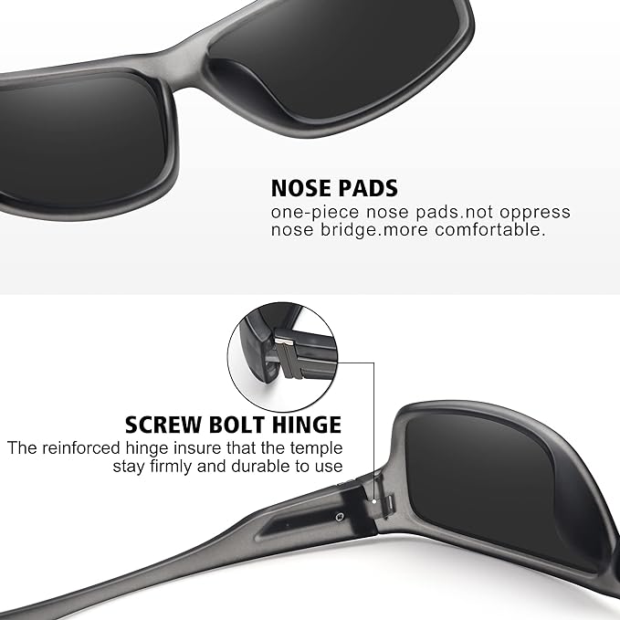 STORYCOAST Polarized Sports Sunglasses for Men Women Unbreakable Frame Cycling Fishing Driving