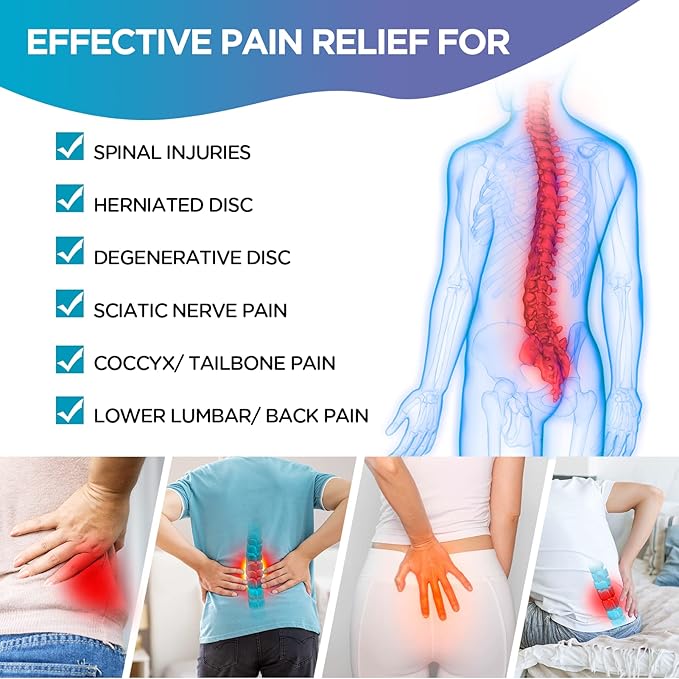 Comfytemp Ice Pack for Lower Back Pain Relief, HSA Approved, Reusable Gel Ice Wrap for Sciatica Nerve Injury, Hot Cold Compress Lumbar Brace for Herniated Disc, Waist Coccyx, Surgery Recovery Items