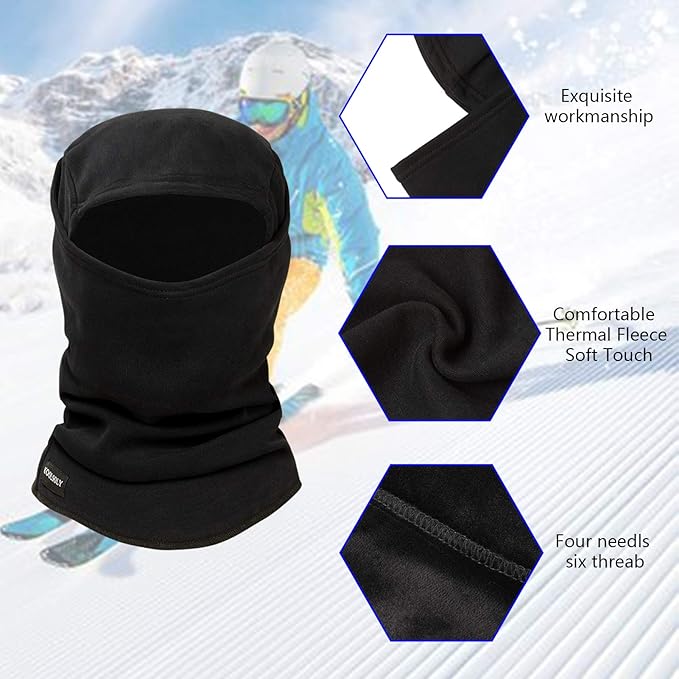 Ski Mask Balaclava Cold Weather Warm and Fleece Face Mask Neck Warmer Full Face Mask for Men&Women