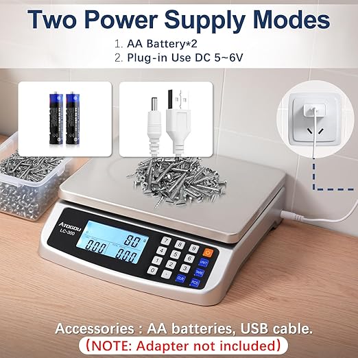 66lb Food Scale, Commercial Kitchen Scale with Price Computing, Plug-in Usable, 0.05oz/1g, 304 Stainless Steel, for Cooking, Vegetables, Farm, Industry, Counting. LC300