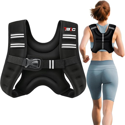 Weighted Vest Woman, 6/8/12/16/20/25/30LB Weight Vest for Women Men, Walking Jogging Workout, Running Vest with Reflective Stripe for Fitness Weight Loss Strength Training