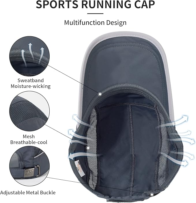 Running Hat Mesh Sports Cap Lightweight Quick Drying Runner Cap for Men Women