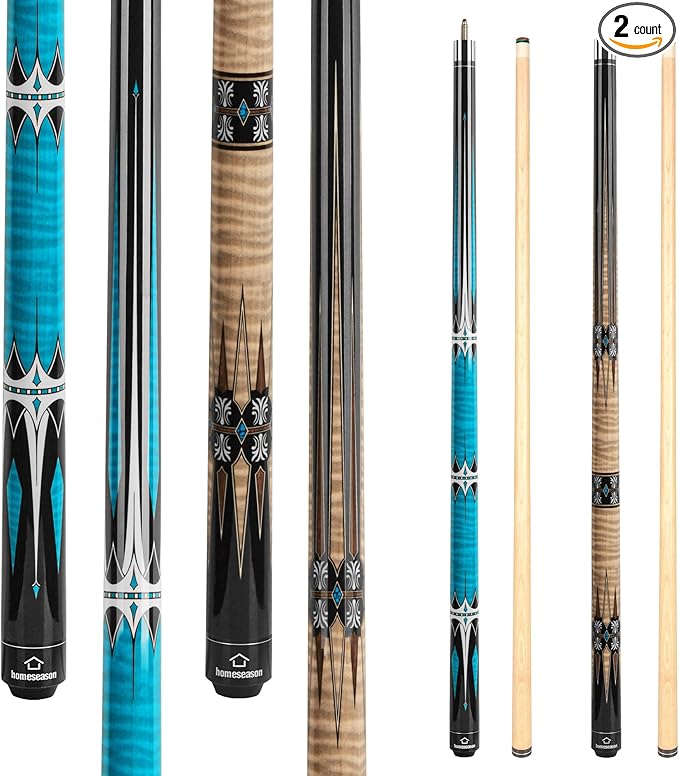 HomeSeason Pool Cue Stick 57" Billiard Cue Sticks Professional Low Deflection Pool Sticks