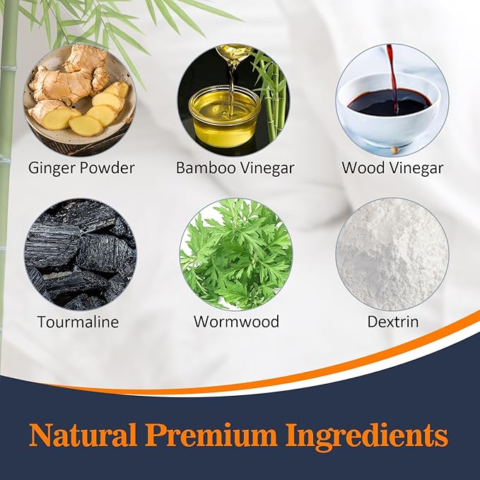 2 in 1 Foot Pads, 30 Pads Tear and Use Pure Ginger Bamboo Wormwood Foot Pads, Bigger Adhesive ''Stay in Place'' Goodnight Pads